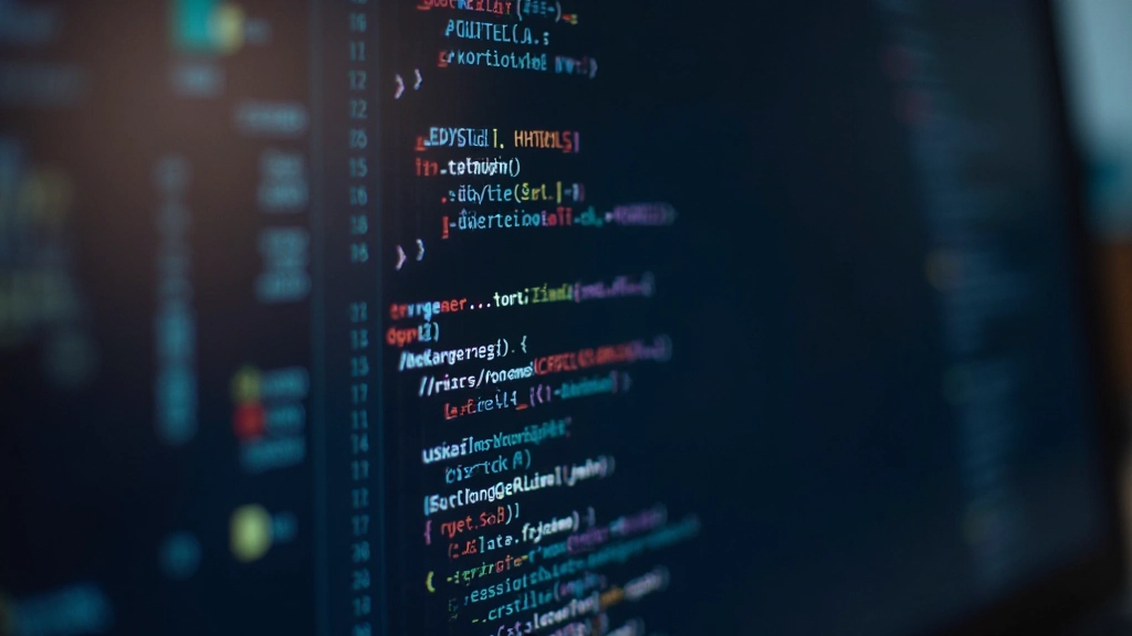 Close-up van HTML-code in een teksteditor met gekleurde syntax highlighting en inzichtelijke tagstructuur