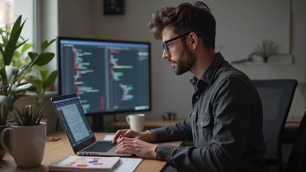Laptopscherm met CSS-stylesheet open in een editor met kleurvariabelen zichtbaar